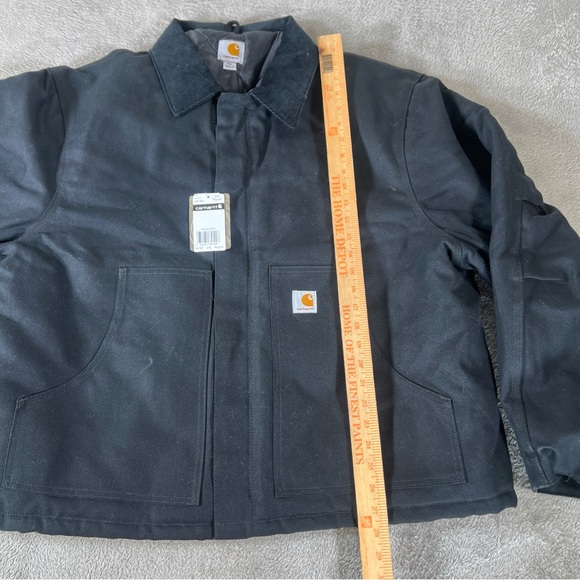 Carhartt Jacket Mens Size 2XL Black J002 Corduroy Collar Quilted Cowboy New Y2K - Picture 5 of 11
